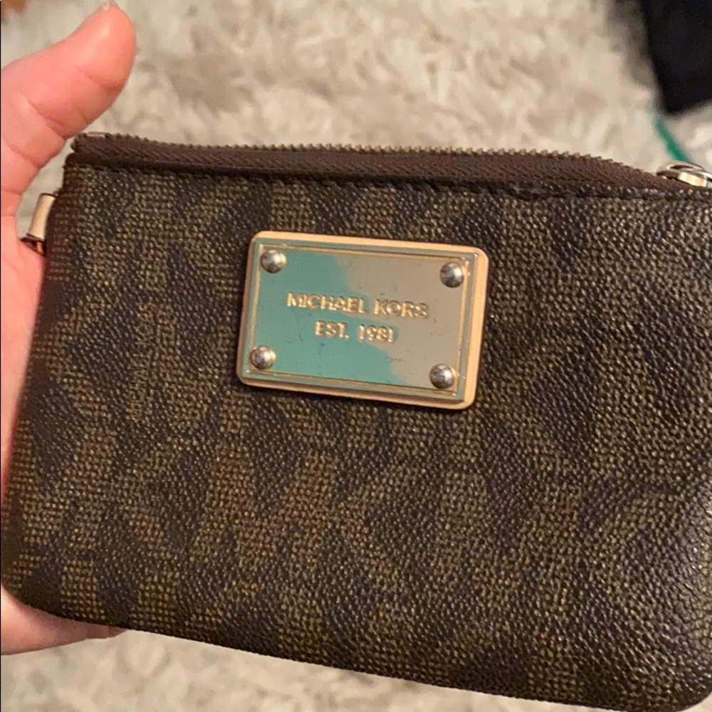 Small brown Michael Kors Wristlet
